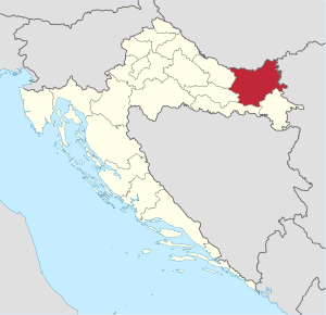 Osijek-Baranja County within Croatia