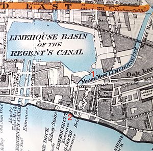 Relationship between Limehouse Cut and the Regent's Canal 1863