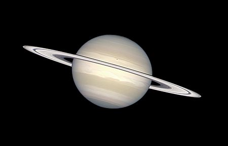 Saturn in natural colors (captured by the Hubble Space Telescope)