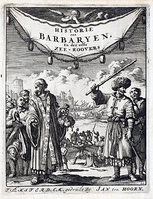 Turk en geestelijke met christenslaven, Jan Luyken, 1684