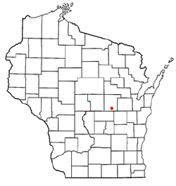 Location of Weyauwega (town), Wisconsin