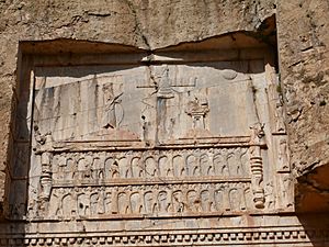 Xerxes tomb at Naqsh-e Rostam- upper register (4614878357)