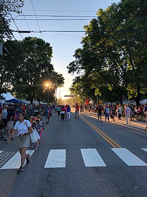 Yarmouth's Main Street during its annual Clam Festival