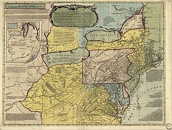 A general map of the middle British colonies in America, viz. Virginia, Maryland, Delaware, Pensilvania, New-Jersey, New York, Connecticut & Rhode-Island- of Aquanishuonigy the country of the LOC 75693766