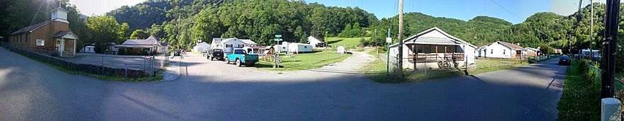 A panorama of Corinne, West Virginia, during summer