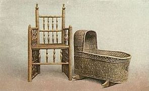 Elder Brewster Chair and Peregrine White cradle