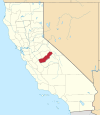 State map highlighting Madera County
