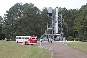 Redstone Test Stand with USSRC tour bus