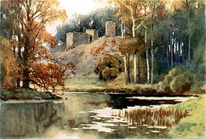 Roxburgh Castle water-colour