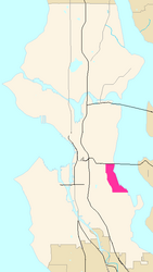 Map of Mount Baker's location in Seattle