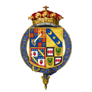 Shield of arms of William Montagu Douglas Scott, 6th Duke of Buccleuch, KG, KT, PC, JP, DL