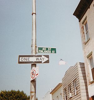 The sign of the Finlandia Street