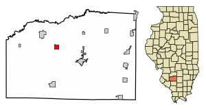 Location of Addieville in Washington County, Illinois.