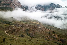 Лезгор, Осетия, Село Лезгор в облаках, Ossetia