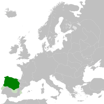 The Kingdom of León (Green) in 1095.