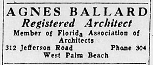 Agnes Ballard 1916 architecture business ad