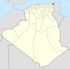 Map of Algeria highlighting El Taref