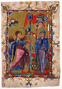 Annunciation from 13th century Armenian Gospel