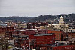 The view of downtown Zanesville from Putnam Hill Park