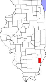 Map of Illinois highlighting Edwards County