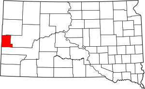 Map of South Dakota highlighting Lawrence County