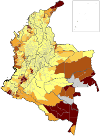 Mapa de Colombia (población indígena 2005)