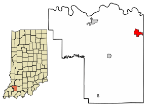 Location of Otwell in Pike County, Indiana.