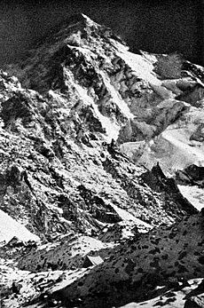The south face of K2 from near the Base Camp