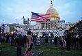 United States Capitol outside protesters with US flag 20210106
