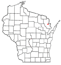 Location of Middle Inlet, Wisconsin