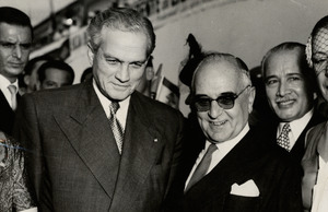 Camille Chamoun com Getúlio Vargas em visita ao Brasil, 1954