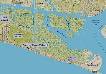 Caswell Beach NC Map (annotated)