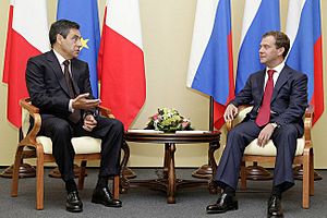 Dmitry Medvedev with François Fillon 14 September 2009-3