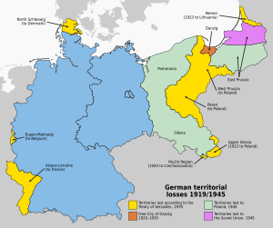 German territorial losses 1919 and 1945