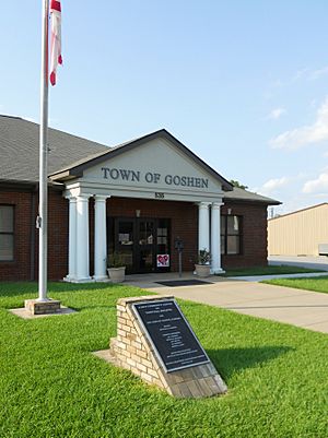The new community center and town hall building in Goshen, Alabama