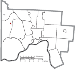 Location of Otway in Scioto County