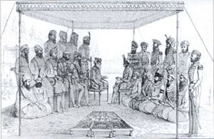 Ranjit Singh holding court - Court and Camp of Runjeet Singh - pg203