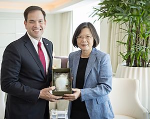 Taiwanese President Tsai Ing-wen meet with U.S. Senator Marco Rubio in Miami, Florida in June 2016