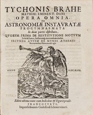 Titelblad till bok om astronomi av Tycho Brahe, 1648 - Skoklosters slott - 99889