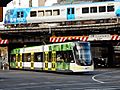 Train crosses tram, Melbourne