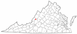 Location of Selma, Virginia