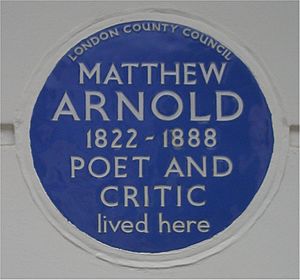 Blue plaque Matthew Arnold