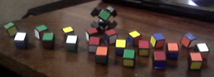 Disassembled Rubik's Cube on table, 16 June 2013