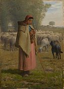 Jean-François Millet - Jeune fille gardant ses moutons (1860-62)