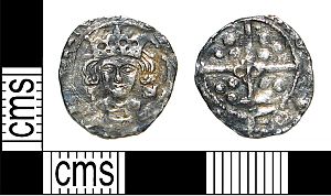 Late Medieval silver hammered coin, a Richard III penny minted in York by Archbishop Rotheram (FindID 988468)