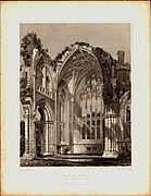Melrose Abbey Interior of the Eastern End,RW Billings approx 1850