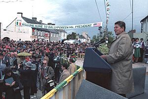 President Reagan in Ballyporeen Ireland