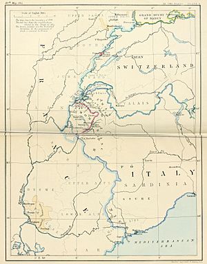 South-east frontier of France after the Treaty of Paris, 1814
