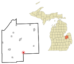Location of Mayville, Michigan