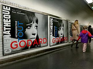 Anna Karina, posters in Paris Metro, Fébruary 2020
